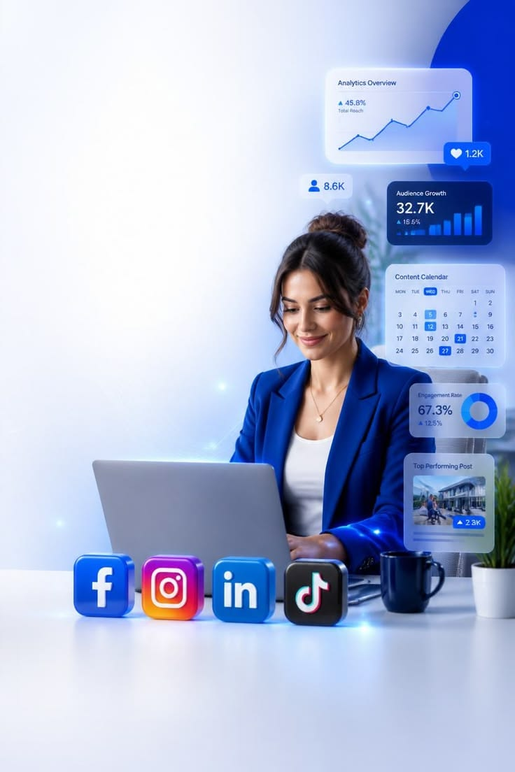 An advertising specialist managing campaigns across social platforms